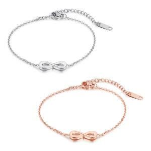 Fashion Women Love Infinity Symbol Adjustable Stainless Steel Bracelet