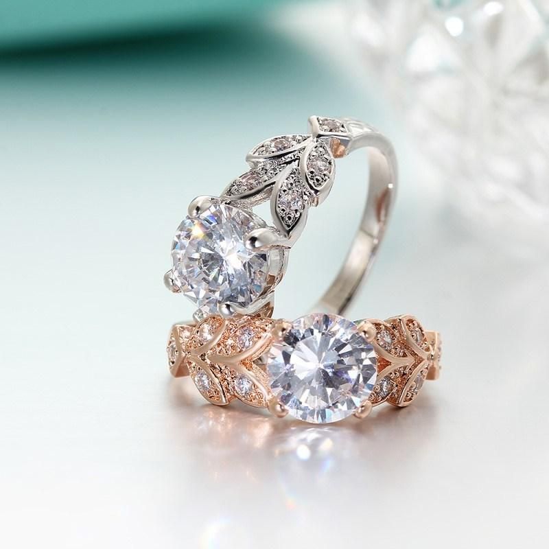 Fashion Women Jewelry Cubic Zircon Ring Wedding Crystal Silver Rings