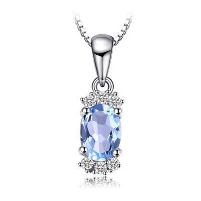 925 Sterling Silver Jewelry Lovely Gemstone Topaz Pendant for Women Wholesale
