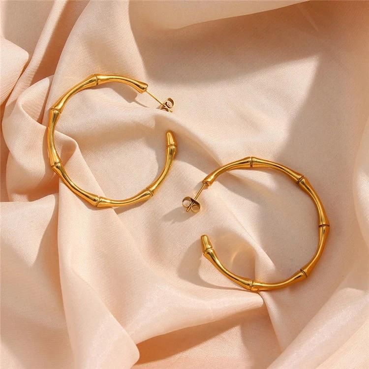 Jewelry Wholesale Custom Fashion Jewelry 18K Gold-Plated Stainless Steel Hypoallergenic Ring  Earrings