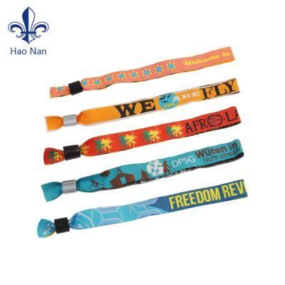 Wholesales Custom Festival Polyester Fabric Woven Wristband for Events