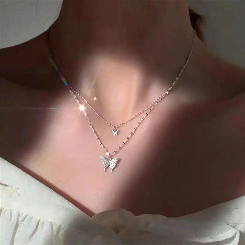 Double Butter Necklace Female Design Temperament Clavicle Chain Necklace