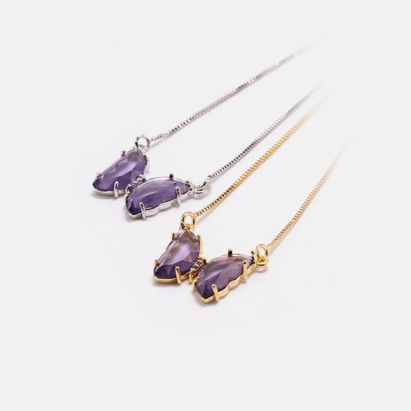 Fashion Jewelry Butterfly Pink Glass Drop Earrings Butterfly Earrings