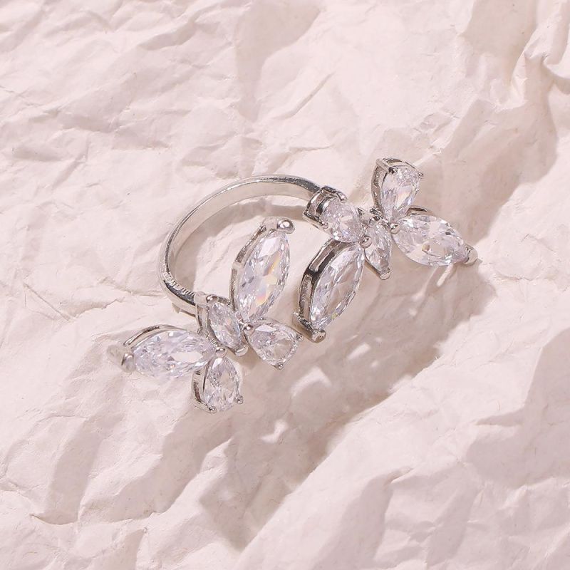 Hot Selling 2020 Fashion Zircon Butterfly Ring Web Celebrity Open Real Gold Color Bracelet