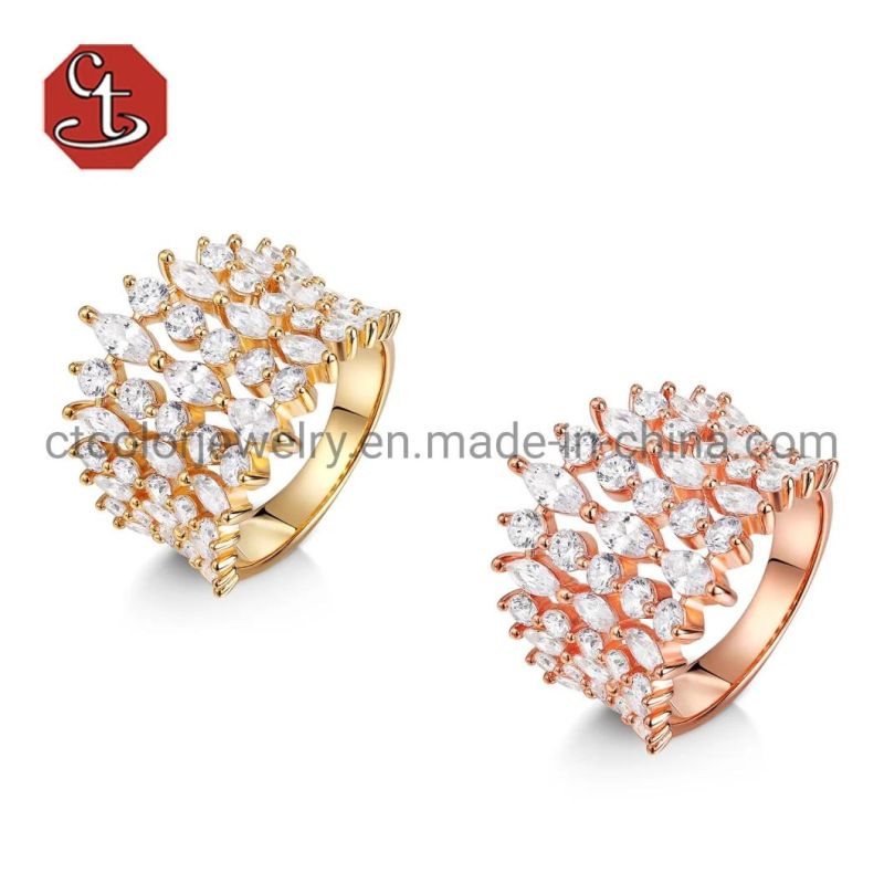 Hot Sale Bling Iced Out Square CZ Ring Sapphire CZ Rings Micro Wax Setting Paved Silver Rings for Men Hip Hop Jewelry
