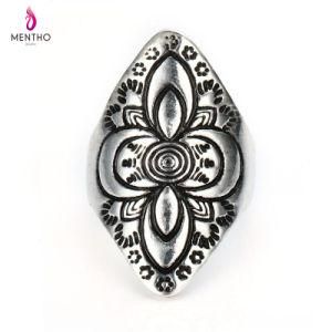 New Statement Retro Ethnic Personal Alloy Finger Ring Diamond-Shape Jewelry