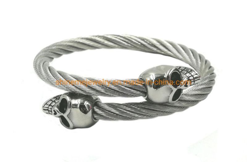 Fashion Jewelry Titanium Steel Stainless Steel Bracelet Personalized Stainless Steel Casting Skull Bracelet Ssbg2724