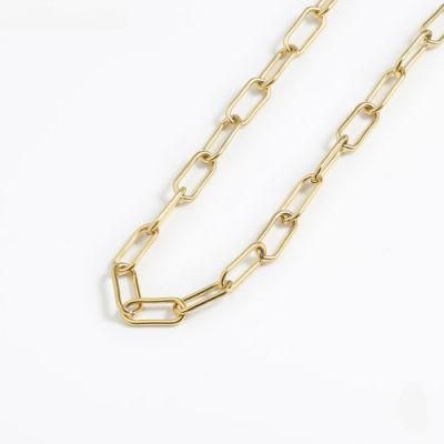 Manufacturer Custom High Quality Fashion jewellery Fashion Wholesale Stainless Steel Gold Plated Women Gold 14K 18K Chain Necklace