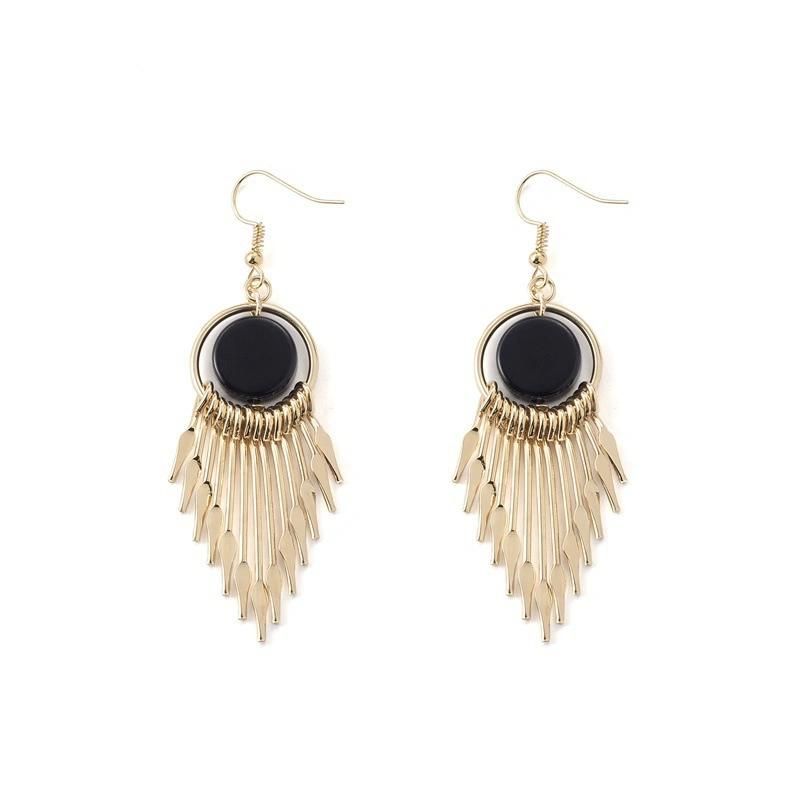 Korean Tassel Earrings Fashion Metal Earrings Fashion Exaggerated Fan-Shaped Earrings