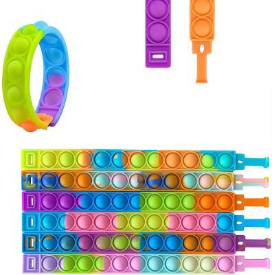 Silicone Push Bubble Bracelet Relieve Stress and Boredom Unzip Bracelet for Adult and Children