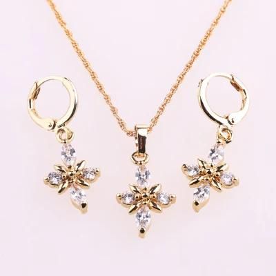 Costume Imitation Hengdian Fashion Wholesale Gold Plated Earring Sets Pendant Necklace Jewelry