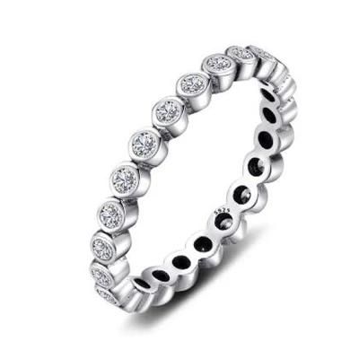 925 Sterling Silver Rings Wedding Ring Band Jewelry Round Cut CZ Rings Eternity Rings