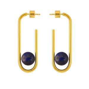 14K Gold Plated Open Cuff Minimalist Hoop Earrings