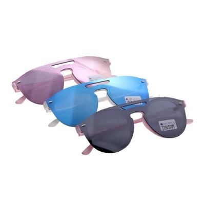 Fashion Rimless One Piece Mirror Lens UV400 Polarized Unisex Sunglasses
