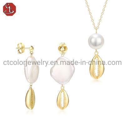 Wholesale Jewellery Baroque pearl Jewelry Set with toothing shaped