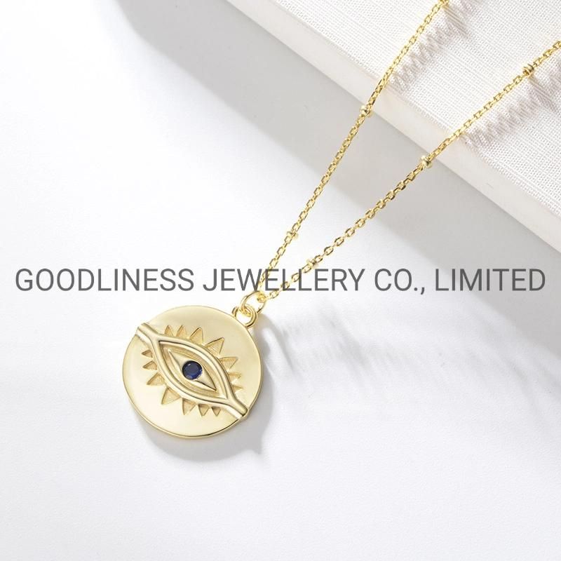 Hiphop Hamsa Gold 14K Women Evil Eye Pendant Necklace Design