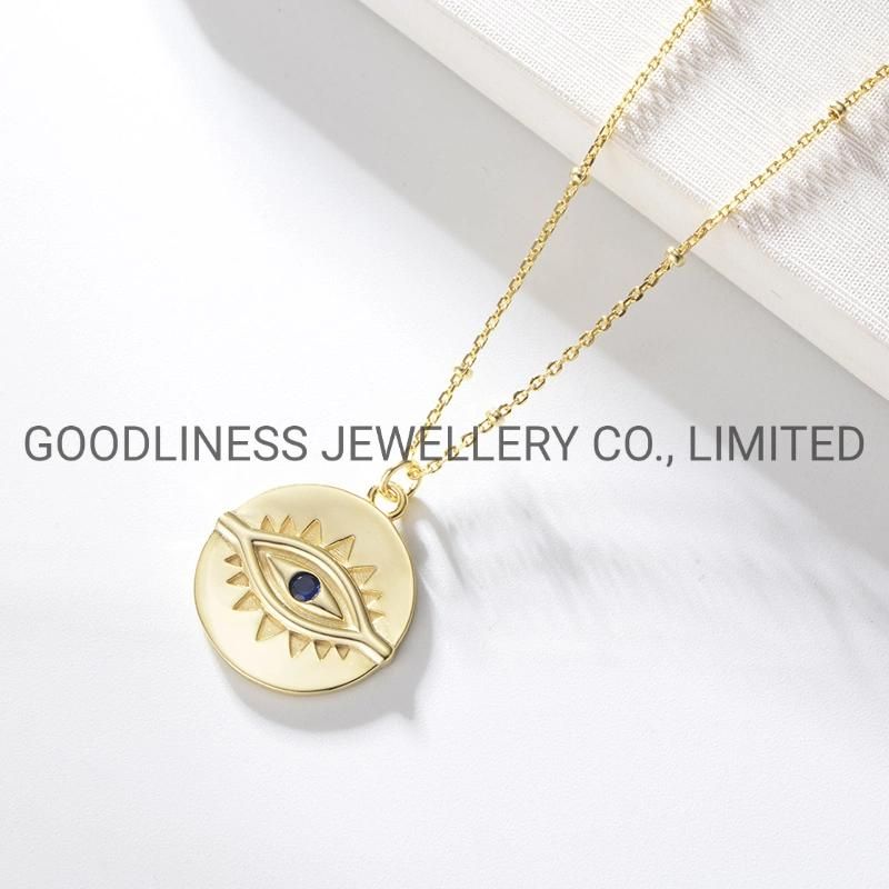 Hiphop Hamsa Gold 14K Women Evil Eye Pendant Necklace Design