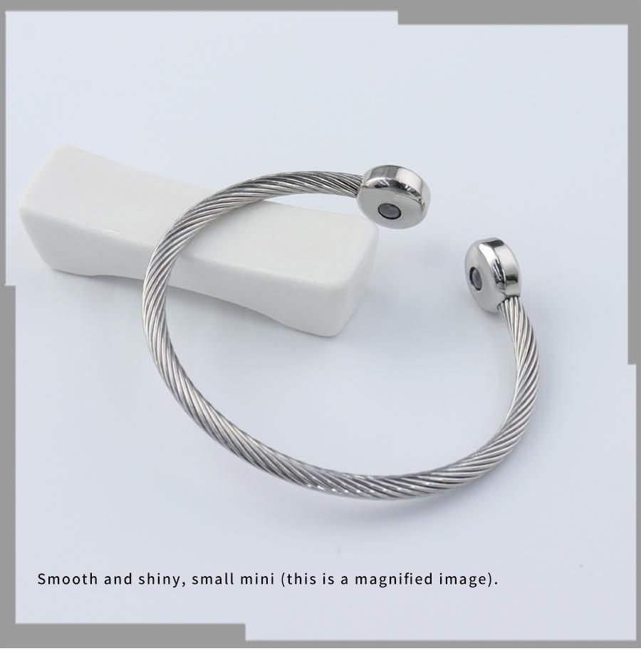 Customizable Bright Silver Spiral Steel Wire Magnet Bracelet