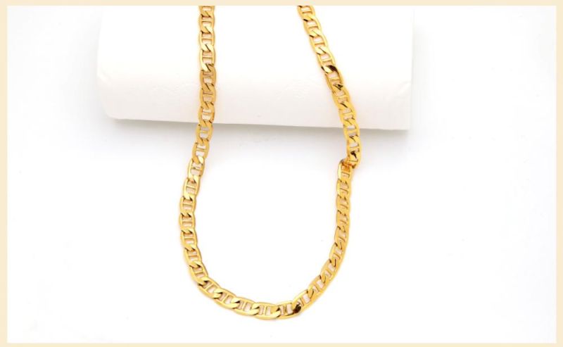2021 Trendy 18K Gold Plated Necklace Jewelry Copper Gold Necklace Simple Style Women Chains for Jewelry Making