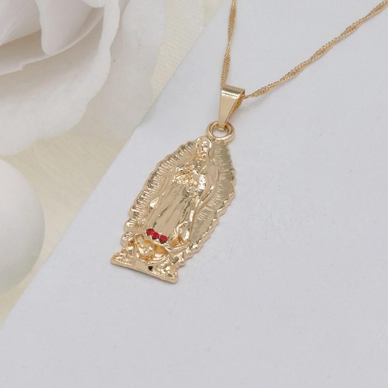 Wholesale 18K Gold Virgin Mary Religious Delicate Jewelry Necklace