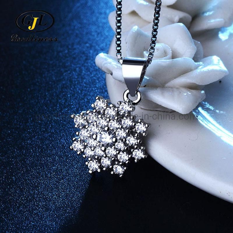 Snowflake Jewel Crystal Design Necklace Pendant Jewelry