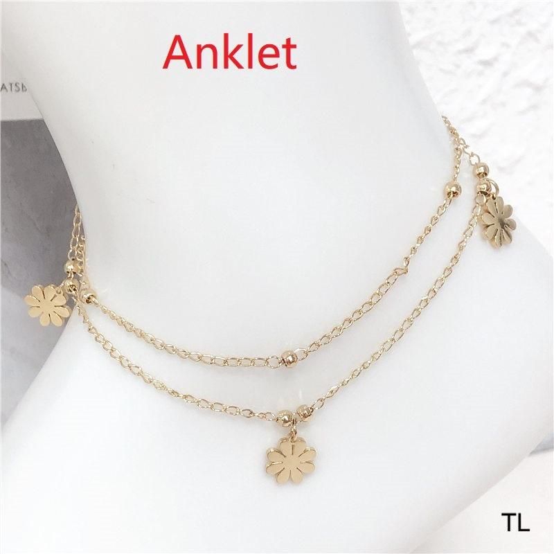 Manufacturer Wholesale Exquisite Layered Anklet Stainless Steel Fashion Ankle Bracelet Women′s Jewelry