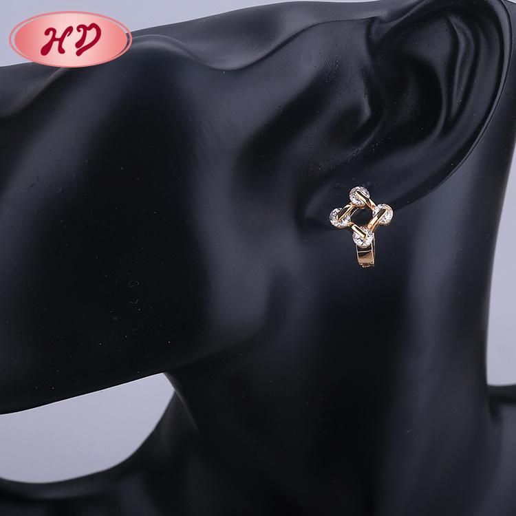 Fashion Ladies Cubic Zirconia Round-Shape Hoop Huggie Earrings