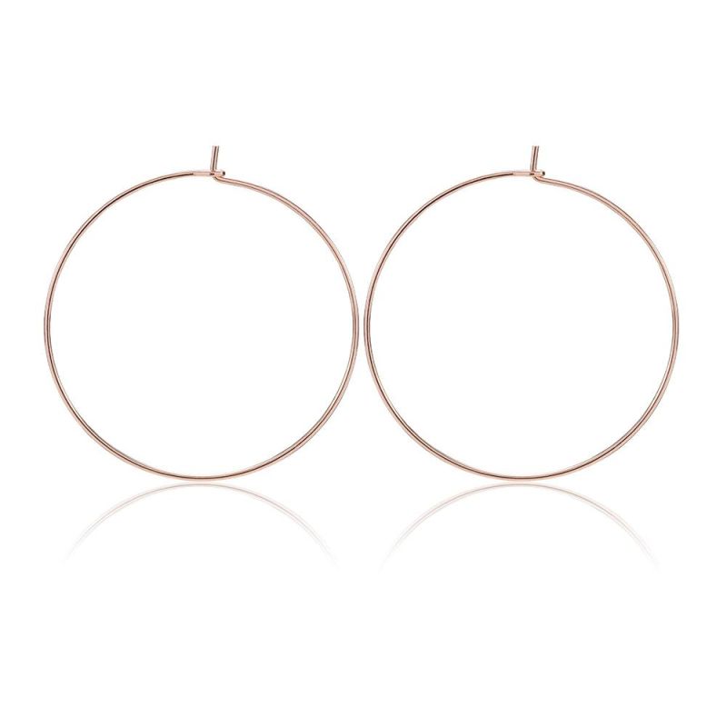 Fashion Simple 925 Sterling Silver Hoop Earrings with Gold Plated