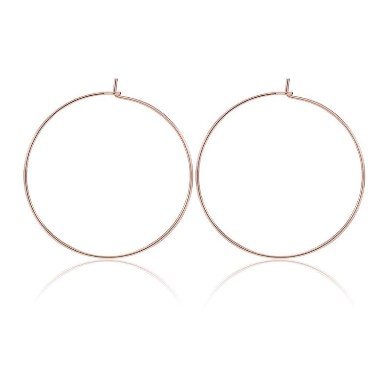 Fashion Simple 925 Sterling Silver Hoop Earrings with Gold Plated