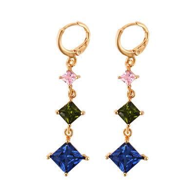 2020 HD New Fashion Hot Sale 18K Gold Plated Drop Earring with AAA Cubic Zirconia for Women