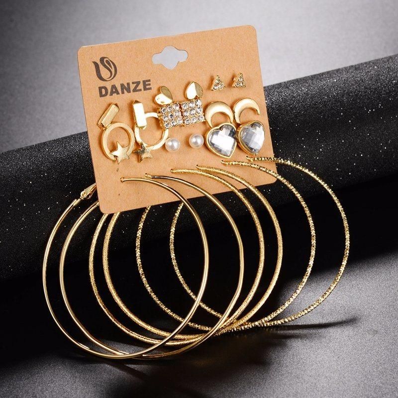 OEM & Factory for Fashion Silver Gold Color Big Circle & Stud Earrings Set