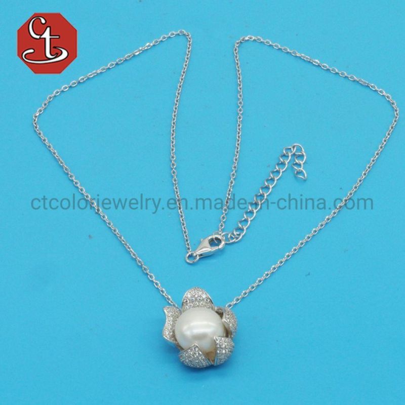 Fashion Silver Earrings for Women Natural Pearl Jewelry Gifts Brass Earring Stud