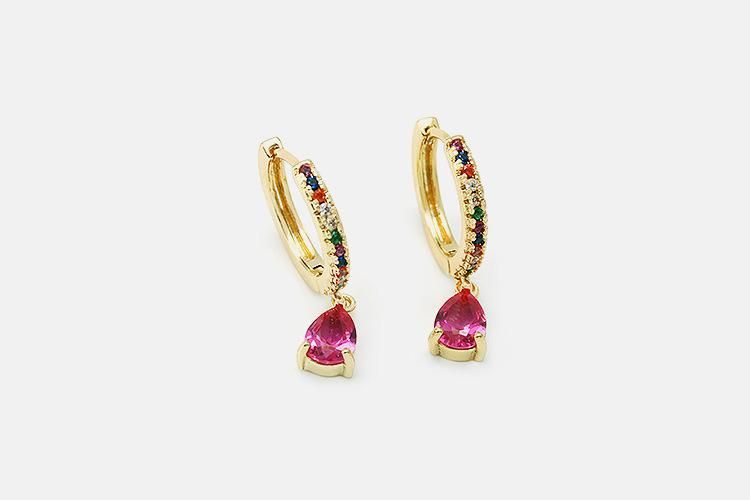 Color Zirconcon Earrings Drop Earrings Pear Shaped Zircon Earring