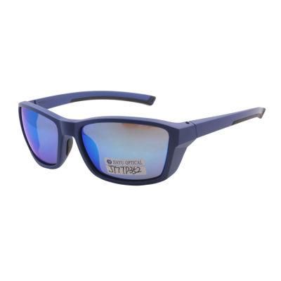 Custom Outdoor Blue Mirror Lens Polarized Fashion Sunglasses for Men