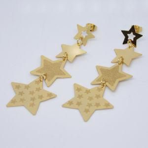 Fashionable Star Shape Saudi Gold Chandelier Earring (Er3030)