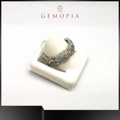 Fashion Jewelry 925 Sterling Silver Ladies Diamond Ring for Wholesale