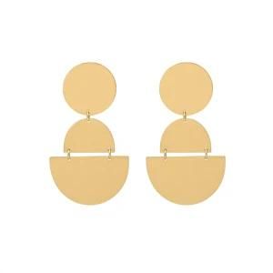 Women Costume Jewelry Thin Gold Laser Cut Metal Women Fashion Earrings