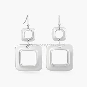 New 2017 Alloy Square Design Fashion Stud Earrings for Women Ear Eardrop Romantic Charm Jewelry