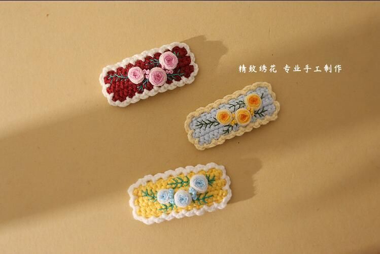Crochet and Embroidery Snap Hair Clips Accessory Ym237
