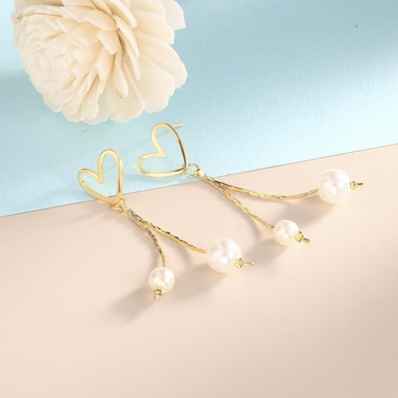 925 Silver Needle Hollow Heart Shape Earrings