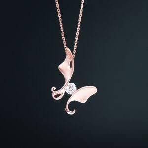 Fashion Jewelry Accessories Long Chain Butterfly Design Locket Pendant Necklace for Women