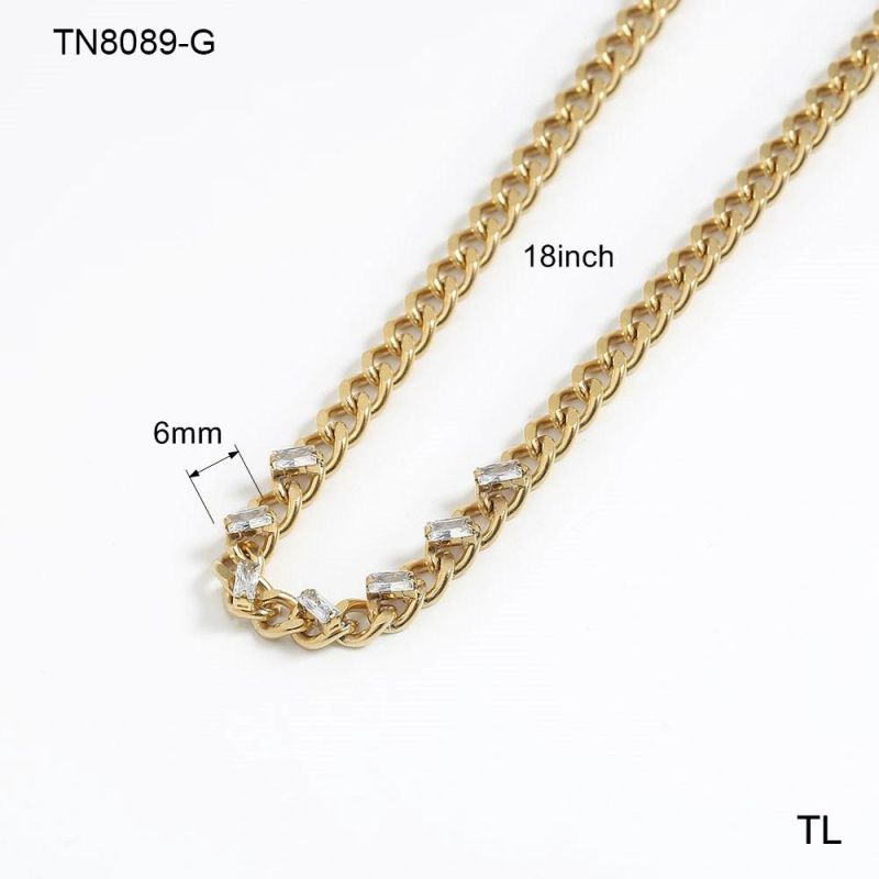 Manufacturer Custom Fashion Jewelry High Quality No Tarnish Necklace Women Jewelry 2022 18K PVD Gold Plated Necklace