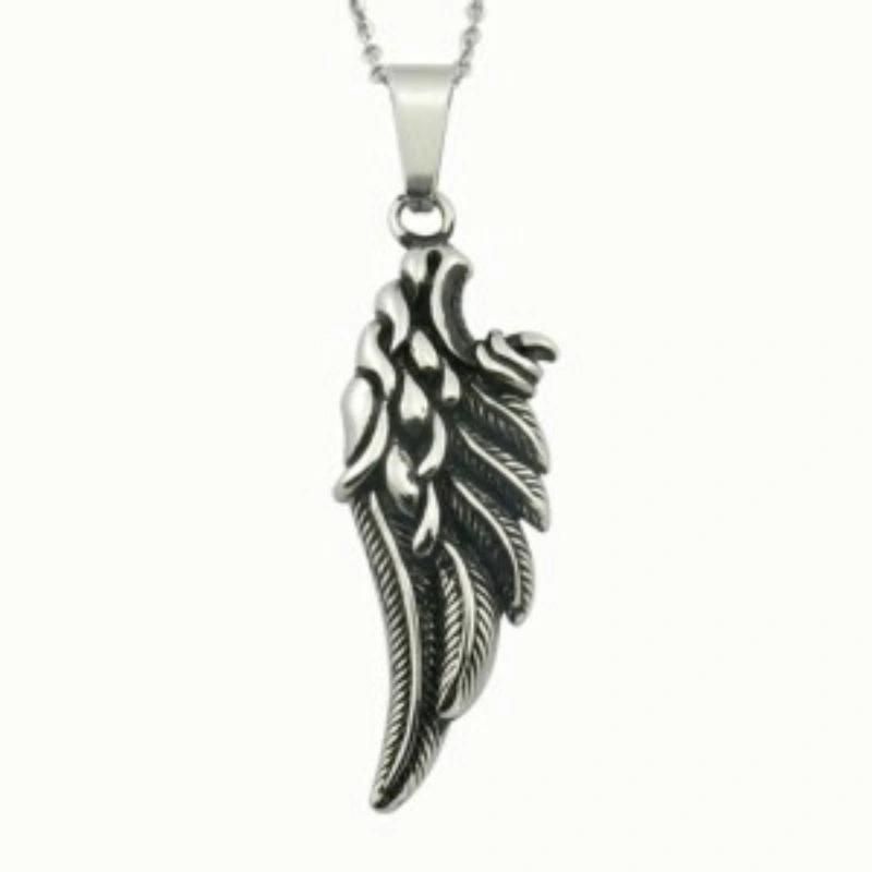 Stainless Steel Gemstone Wing Angel Pendant