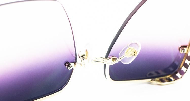 Diamond-Encrusted Square Half Frame Wholesale Sunglasses for Women