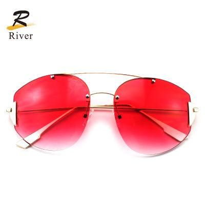 Newest Customized Logo Rimless Women Ready Sunglasses