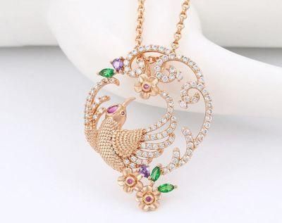 New Bird Design Good Looking Wholesale Rose Fashion Crystal Necklace