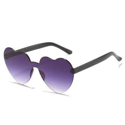 Sunglasses Candy Colors Lenses Heart Shape Rimless Sun Glasses