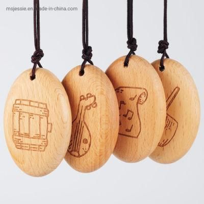 Custom Oval Shape Beech Wood Pendant with Cord