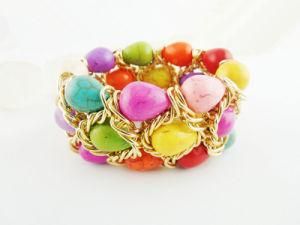 Colorful Bead Bracelet, Handmade Gemstone Turquoise Bead Bracelet, Hot Sale Bracelet
