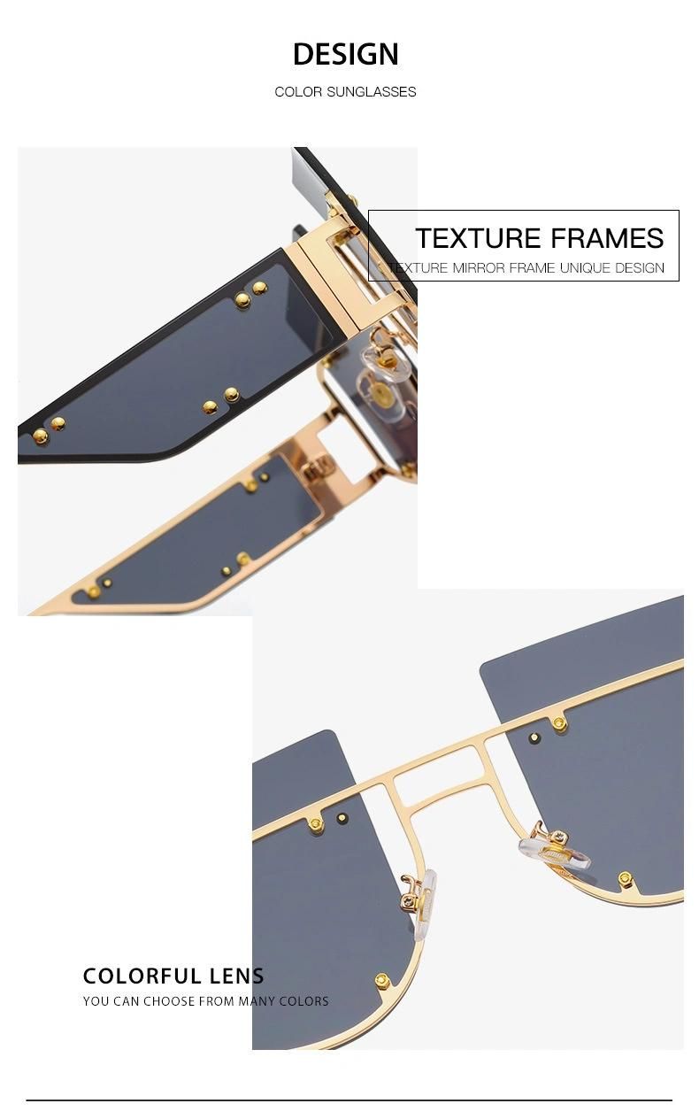 2022 New Wholesale Rimless Female Custom Logo OEM Luxury Metal Colorful Designer Style Fashionable Sunglasses
